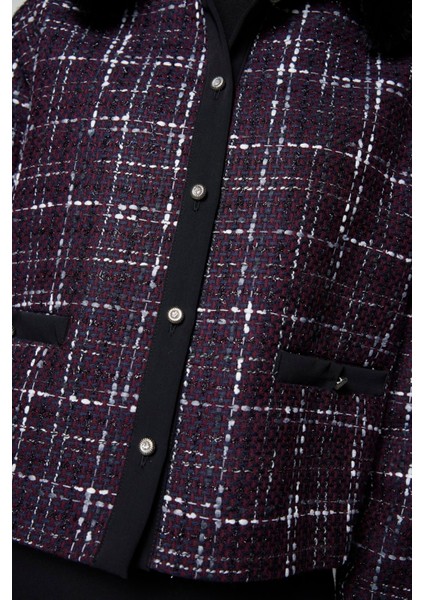 Kürk Yaka Düğme Detaylı Ikili Takım fırsatları