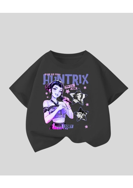 Kpop Demon Hunterix Kids Design Unisex Oversize T-Shirt