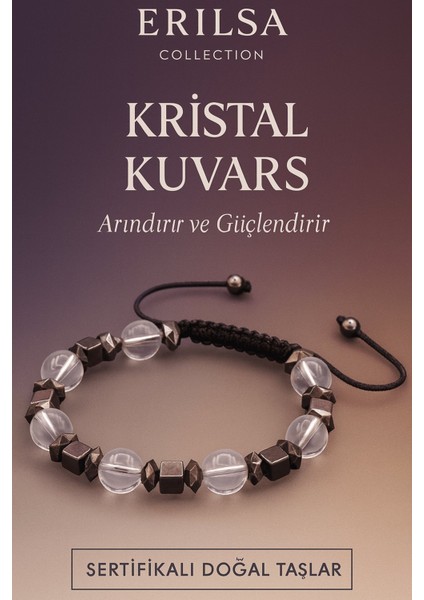 Sertifikalı Kristal Kuvars Taşı Bileklik – Arındırıcı Doğal Taş