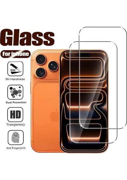 Iphone 17 Pro Şeffaf Ekran Koruyucu Hd Görüntü Antisitatik Cam 5d