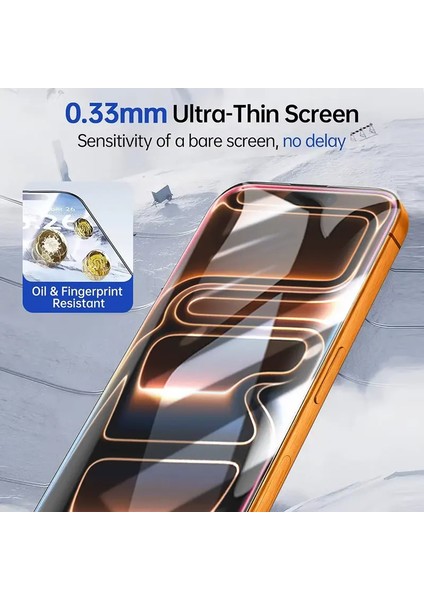 Iphone 17 Pro Şeffaf Ekran Koruyucu Hd Görüntü Antisitatik Cam 5d