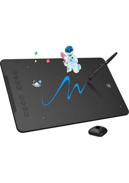 Deco 01 V2 Grafik Tablet Çizim Tablet Eğim Fonksiyonu Mobil Çizim Tableti Boyama ve Fotoğraf Düzenleme Için Televizyon Dersleri Ev Ofis Için