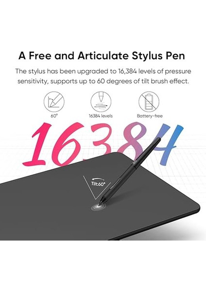 Deco 01 V2 Grafik Tablet Çizim Tablet Eğim Fonksiyonu Mobil Çizim Tableti Boyama ve Fotoğraf Düzenleme Için Televizyon Dersleri Ev Ofis Için fırsatları