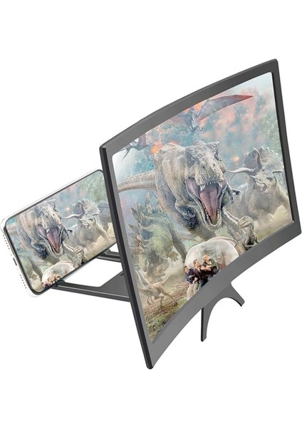 Curved Model Katlanabilir 3D Ekran Büyütücü Amplifikatör Projektör Standı Tüm Akıllı Telefonlara Uyumlu