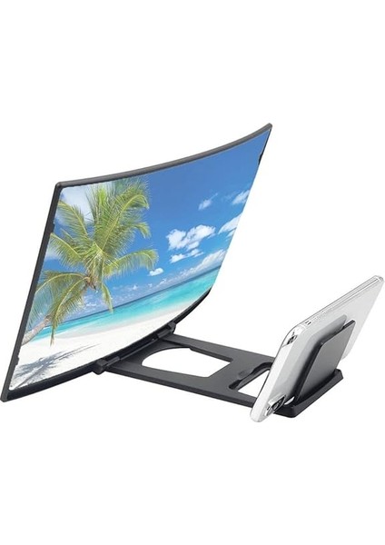 Curved Model Katlanabilir 3D Ekran Büyütücü Amplifikatör Projektör Standı Tüm Akıllı Telefonlara Uyumlu fiyatları