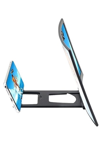 Curved Model Katlanabilir 3D Ekran Büyütücü Amplifikatör Projektör Standı Tüm Akıllı Telefonlara Uyumlu fırsatları