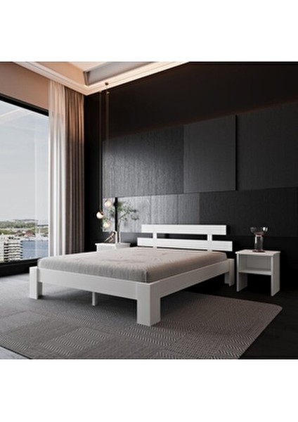 Lotus MDF Karyola Kolay Kurulum Modern Beyaz Tasarım 22 cm Yükseklik indirimleri