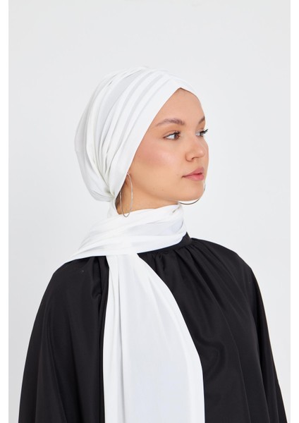 Krem Pratik Hazır Geçmeli Tesettür Bone Sandy Kumaş Atkılı 2204_40