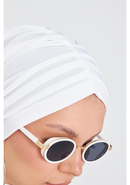 Krem Pratik Hazır Geçmeli Tesettür Bone Sandy Kumaş Atkılı 2204_40