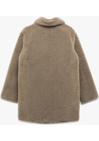 Uzun Kollu Cep Detaylı Düğmeli Gömlek Yaka Polar Kaban fiyatları