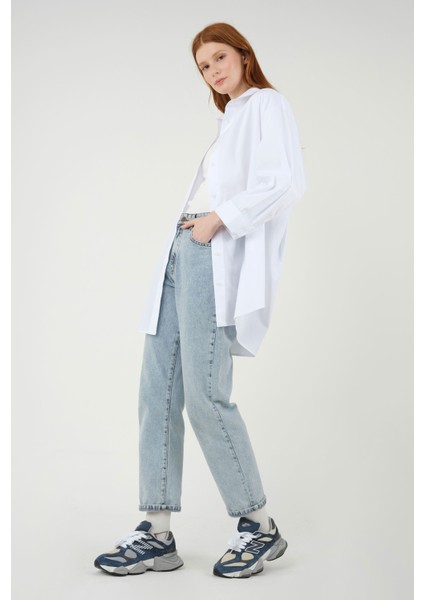 Poplin Gömlek Kısa Beyaz