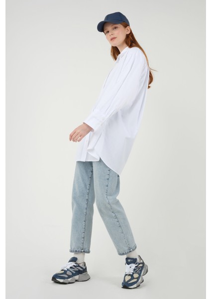 Poplin Gömlek Kısa Beyaz