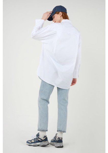 Poplin Gömlek Kısa Beyaz