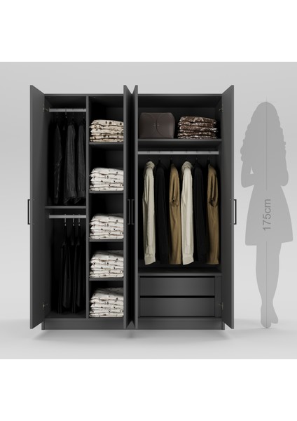 4 Kapaklı Elbise Dolabı 180X150X55CM 14102502