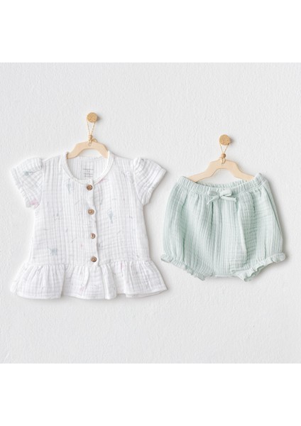 AC25509 Love Family Müslin 2li Zıbın Set Mint