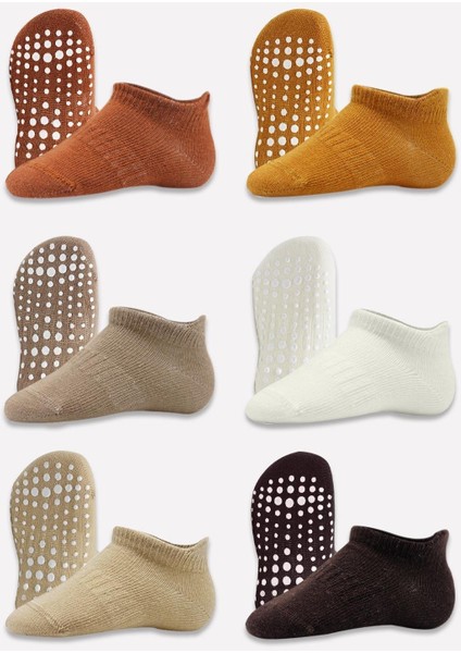 6lı Sneakers Kaymaz Penye Çorap 20102 Toprak modelleri
