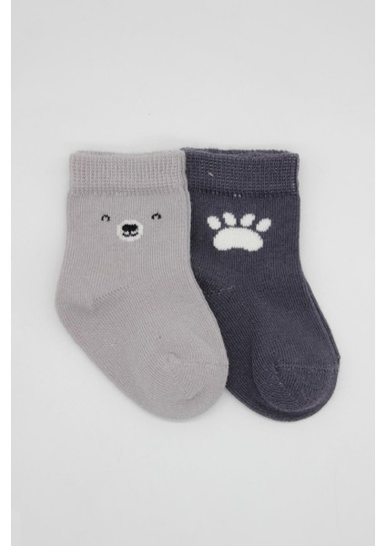 2li Bear Penye Soket Çorap 10116 Gri fiyatları