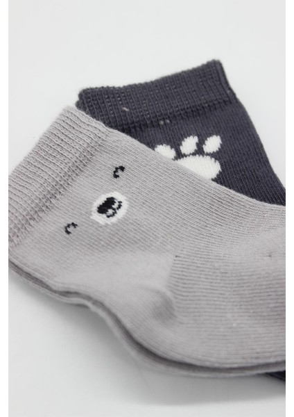 2li Bear Penye Soket Çorap 10116 Gri fırsatları