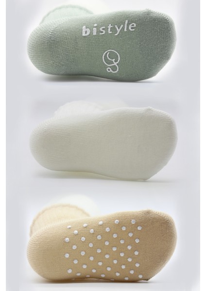 Basic Kaymaz Penye Soket Çorap 3lü BS10106 Nil Ekru Bej modelleri