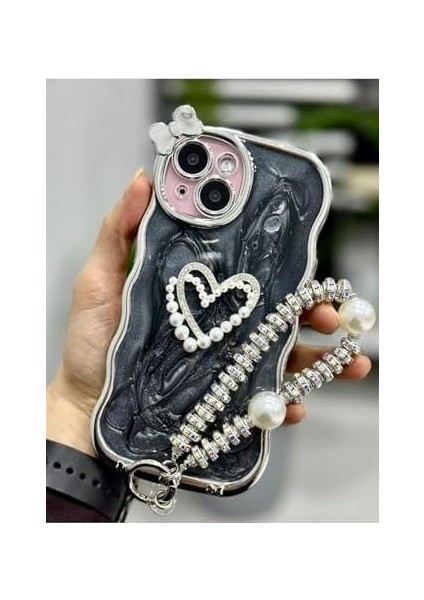 Go Aksesuar 15 ile Uyumlu Fiyonklu Kalp Oyuncak Tasarımlı Esnek Silikon Kılıfı fiyatları