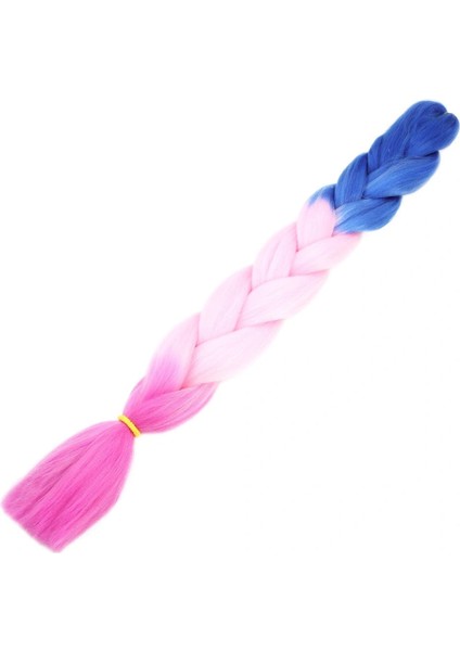 Afrika Örgüsü Ve Rasta İçin Sentetik Ombreli Saç - Mavi / Açık Pembe / Lila fiyatları