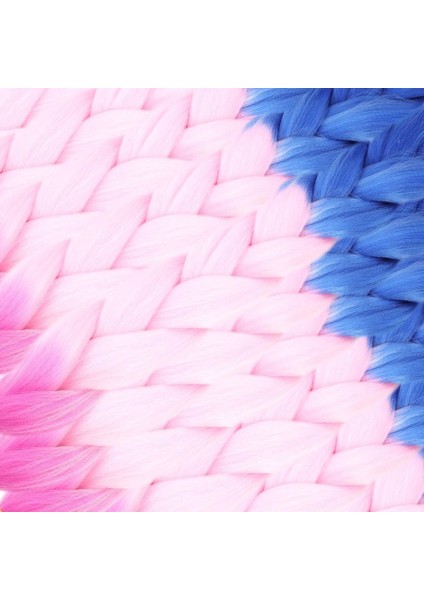 Afrika Örgüsü Ve Rasta İçin Sentetik Ombreli Saç - Mavi / Açık Pembe / Lila modelleri