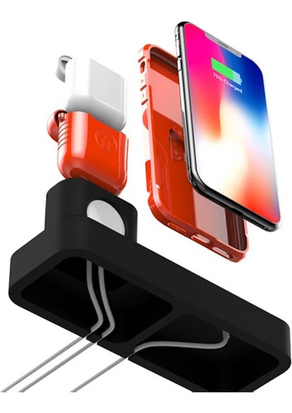 Ally 3in1 Charging Base Iphone+ Iwatch+ Ipods Silikon Şarj STANDI-(1903)