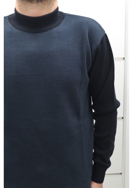 Fistan Store Erkek Siyah Desenli Spor Kesim Rahat Kalıp Yarım Balıkçı Yaka Kışlık Yünlü Kazak fiyatları