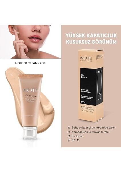 Bb Cream 200 Soft Ivory Spf 15 Nemlendirici Etkili Yoğun Kapatıcı Bb Krem fiyatları
