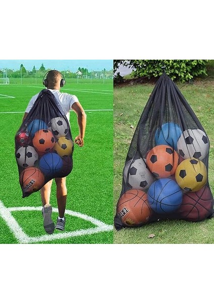 Futbol Topu Çantası, Ayarlanabilir Omuz Askısı Tasarımlı Ekstra Büyük Ipli Spor Top Çantası, Basketbol, Futbol, Beyzbol, Yüzme Ekipmanlarını Tutmak Için Ağır Hizmet Tipi Örgü Top Çantası fırsatları