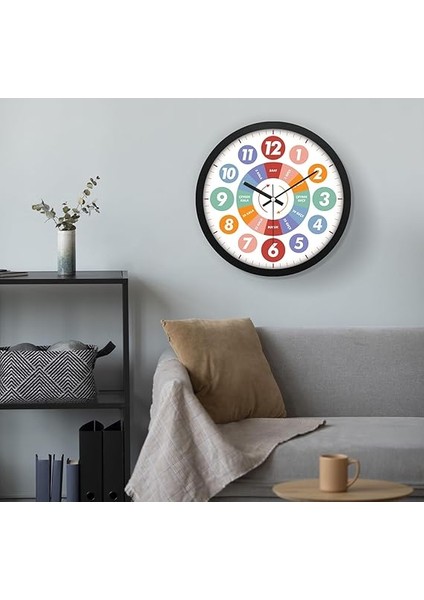 Öğretici Çocuklar Için Eğitici Duvar Saati 30 cm Akar Saniye Seesiz Mekanizma modelleri