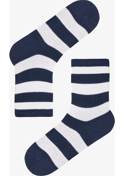Çok Renkli Erkek Çocuk Relax Stripes 4lü Soket Çorap