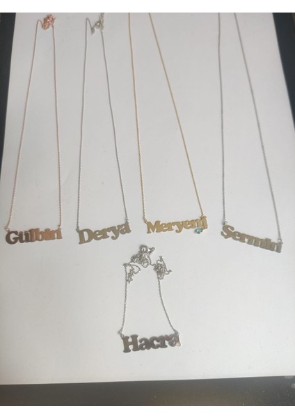 925 Ayar Papatya Silver Doğum Taşlı Özel Isim Kolye.rose.gold.rodaj modelleri