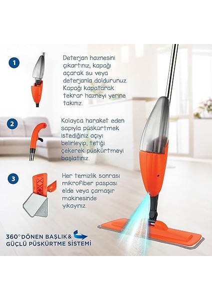 Flash Sprey Mop Su Püskürtmeli Temizlik Seti fiyatları