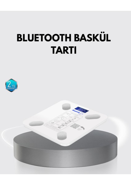 bulurum bluetooth akıllı tartı – 8 fonksiyonlu dijital baskül, 180 kg kapasiteli