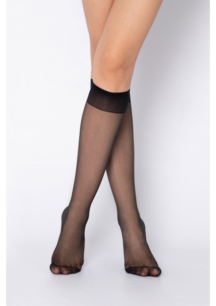 2'li Likralı 15 Den Dizaltı Çorap