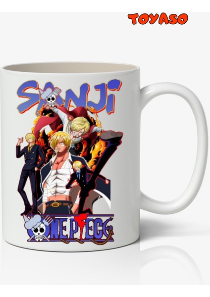 One Piece Sanji Anime Temalı Beyaz Kupa Bardak Sevgiliye Arkadaşa Hediye