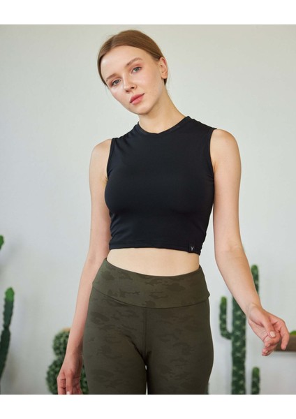 Kalın Askılı Büstiyer Bisiklet Yaka Spor Crop Top fırsatları