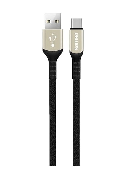 DLC5001 Usb-C Şarj ve Data Kablosu, Hızlı Şarj, 3A Yüksek Akım, 1 Metre, Dayanıklı Örgü Kablo (Usb-A Type-C, Siyah)
