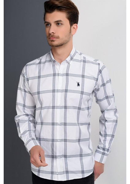 G656 Dewberry Erkek Gömlek-Düz Beyaz