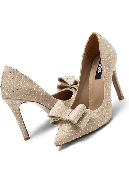 Kadın Özel Taş Işlemeli Fiyonklu Yüksek Topuklu Kadın Abiye Ayakkabı 1110 modelleri