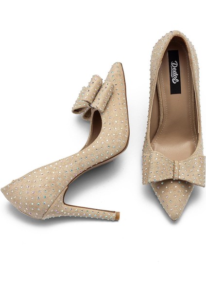 Kadın Özel Taş Işlemeli Fiyonklu Yüksek Topuklu Kadın Abiye Ayakkabı 1110 fırsatları