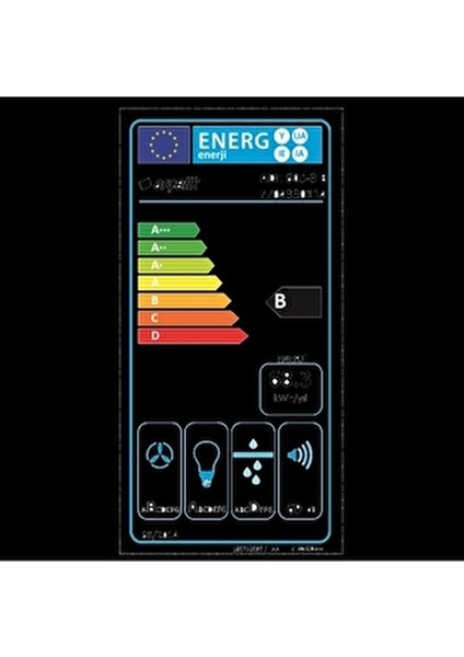 Ade 605-3 B Ankastre Duvar Tipi Davlumbaz Gümüş Alüminyum Filtre ile 60 cm