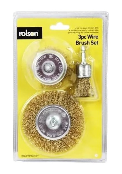 24890 3pc 1/4" Hex Shank Wire Brush Set