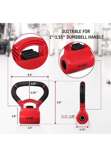 D8FC Kettle Grip Sap, Dambılları Antrenmanlar Için Girya Dönüştürmek Için, A. Kırmızı/siyah, Halter Dönüştürücü fiyatları