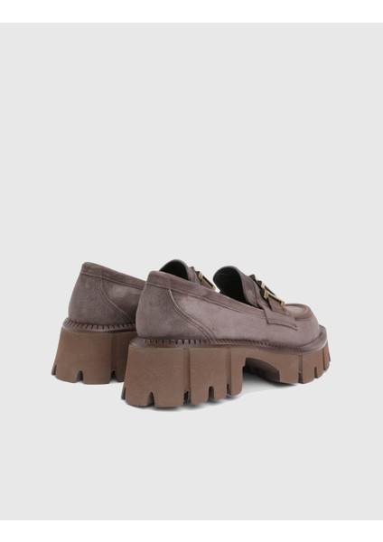 Anto Hakiki Süet Deri Kahverengi Kadın Loafer fırsatları