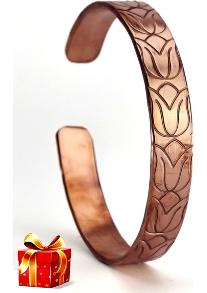 El Yapımı Ayarlanabilir Kalın Saf Bakır Bileklik, Bakır Bilezik BB-339