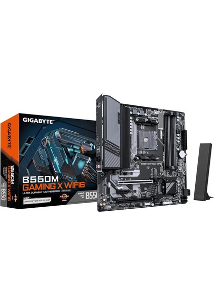 Gıgabyte B550M Gamıng x Wıfı Am4 Ddr4 4733MHZ(OC) Pcıe 4.0 M.2 Nvme Wifi 6 Gigabit Lan Matx Gaming Anakart