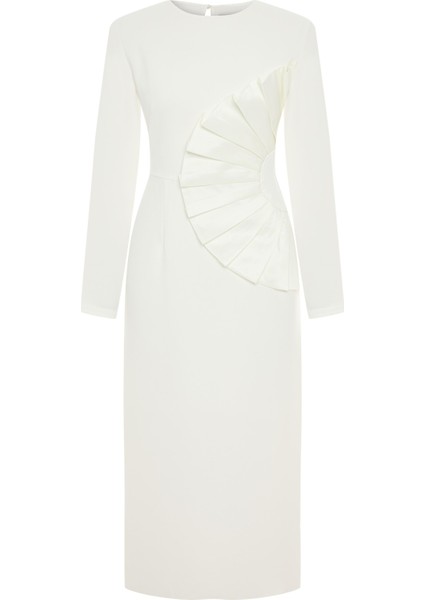 Yelpaze Detaylı Midi Elbise 26W40837