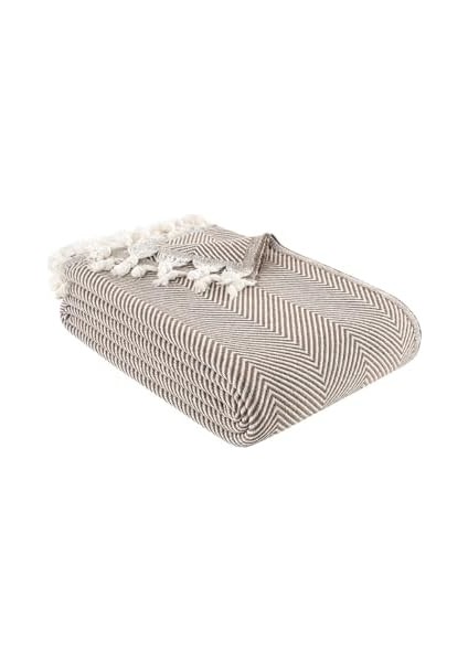 Pamuklu Kaymaz Koltuk Örtüsü Desenli 200X230 cm Kanepe Çekyat Bezi Kahve fiyatları